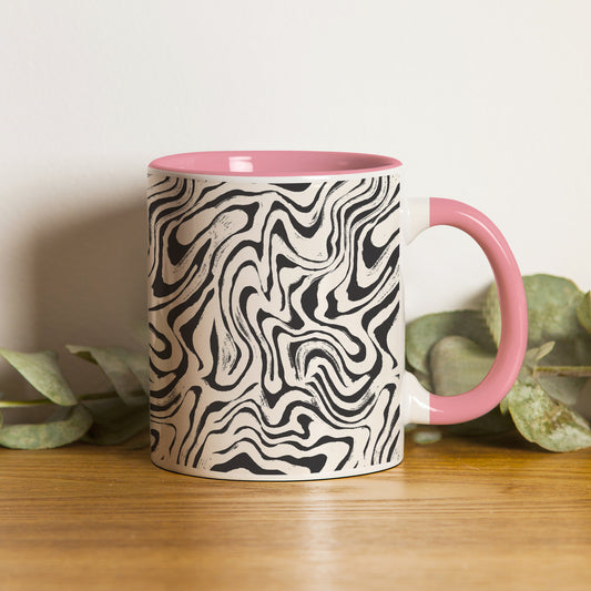 Curated pattern design Pattern Lite Pink Handle 330 ml Coffee Mug