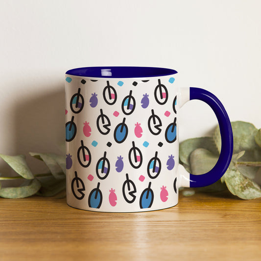 Vector leaves pattern design Pattern Dark Blue Handle 330 ml Coffee Mug