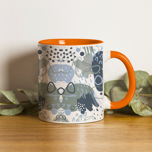 Hand art design Orange Handle 330 ml Coffee Mug