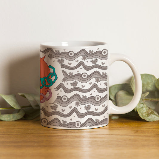 Love chain pattern design White 330 ml Coffee Mug