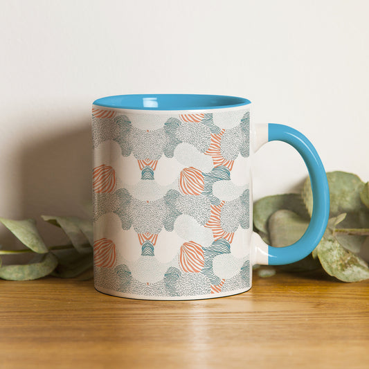 Colorfull hand drawing pattern design Sky Blue Handle 330 ml Coffee Mug