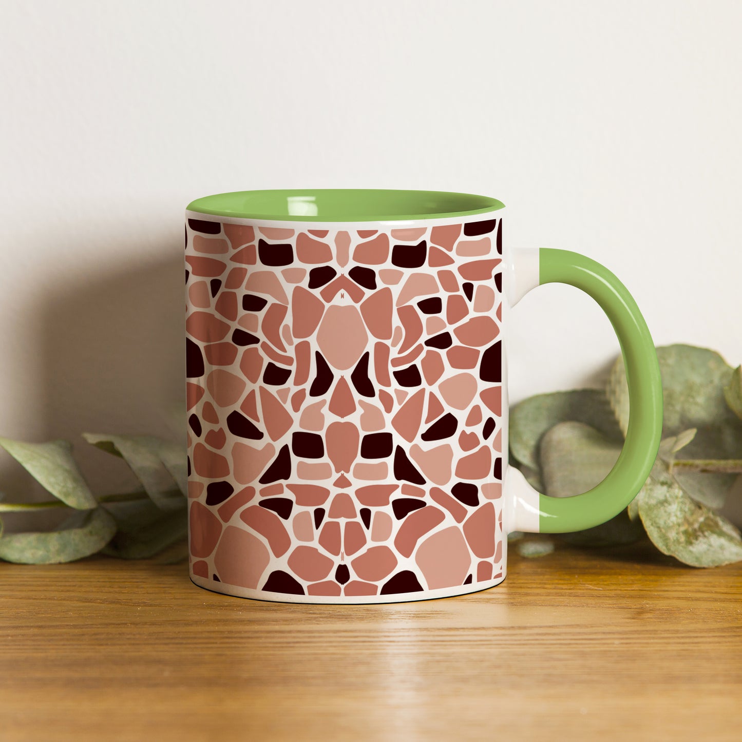 Stone seamless pattern Pattern Lite Green Handle 330 ml Coffee Mug