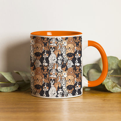 Dog breeds illustration design Orange Handle 330 ml Coffee Mug