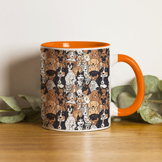 Dog breeds illustration design Orange Handle 330 ml Coffee Mug
