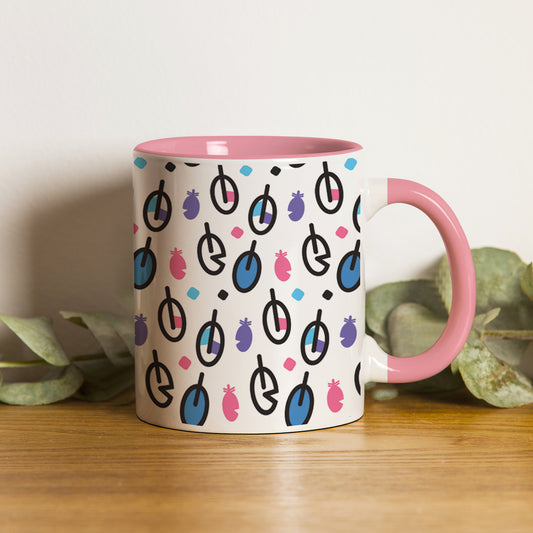 Vector leaves pattern design Pattern Lite Pink Handle 330 ml Coffee Mug