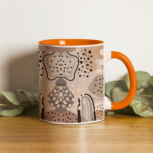 Abstract drawing pattern design Orange Handle 330 ml Coffee Mug