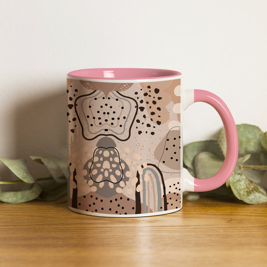 Abstract drawing design Pattern Lite Pink Handle 330 ml Coffee Mug