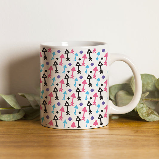 Black pink and sky Arrow pattern design pattern White 330 ml Coffee Mug