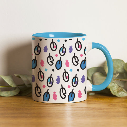 Vector leaves pattern design Pattern Sky Blue Handle 330 ml Coffee Mug