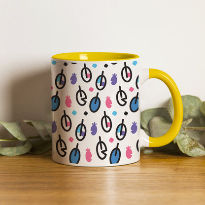 vector leaves pattern design Pattern Yellow Handle 330 ml Coffee Mug