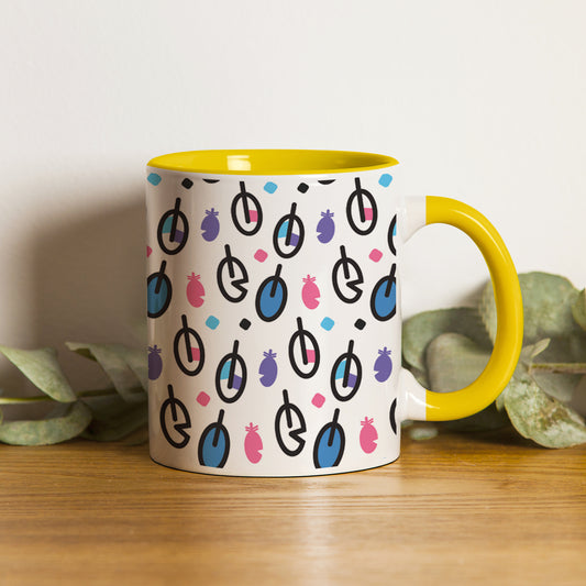 vector leaves pattern design Pattern Yellow Handle 330 ml Coffee Mug