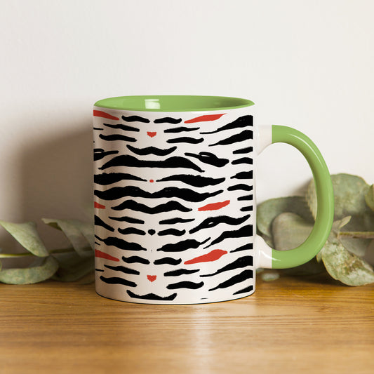 tiger skin pattern design Pattern Lite Green Handle 330 ml Coffee Mug