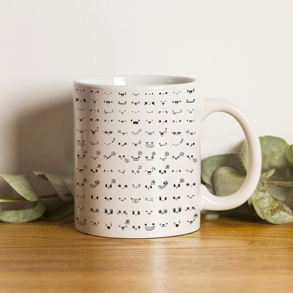 kawaii faces doodle art design pattern White 330 ml Coffee Mug
