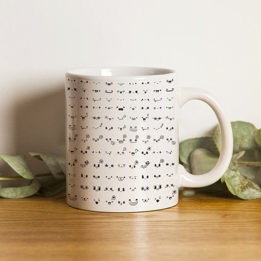 kawaii faces doodle art design pattern White 330 ml Coffee Mug