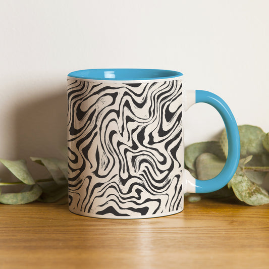 Curated pattern design pattern design Pattern Sky Blue Handle 330 ml Coffee Mug