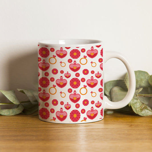 Red seamless love element pattern design pattern White 330 ml Coffee Mug