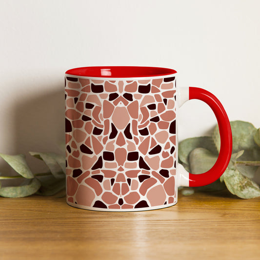 Stone seamless pattern Red Handle 330 ml Coffee Mug