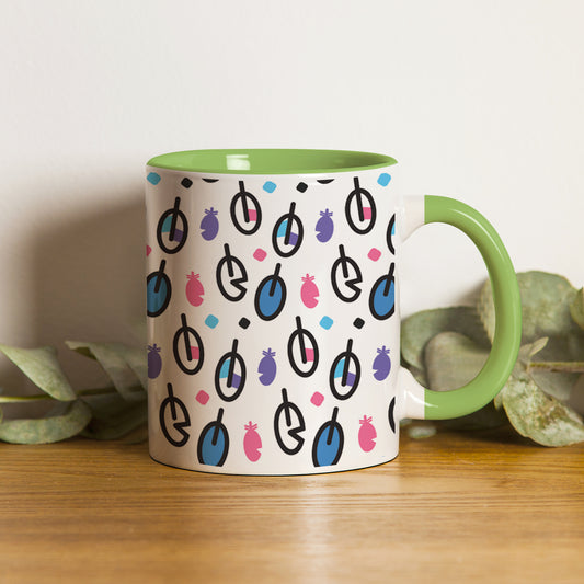 vector leaves pattern design Pattern Lite Green Handle 330 ml Coffee Mug