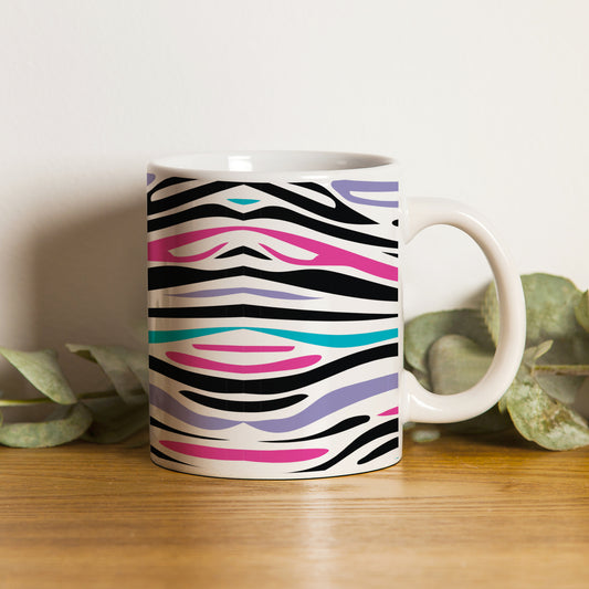 Colorful Tiger Skin with Waving effect White 330 ml Coffee Mug