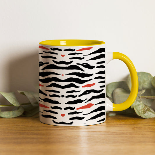 tiger skin pattern design Pattern Yellow Handle 330 ml Coffee Mug