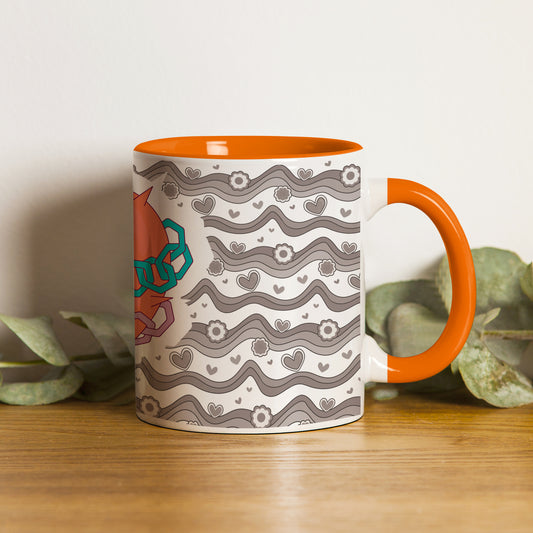 Love chain Orange Handle 330 ml Coffee Mug