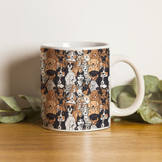 Dog breeds illustration design pattern White 330 ml Coffee Mug