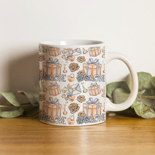 Gift box pattern design pattern White 330 ml Coffee Mug