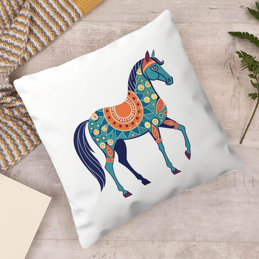 Colorful horse design Cushion (12x12 inches) Pack of 1