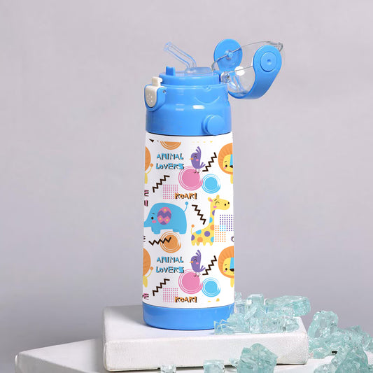 Colorful doodle animals and words pattern 500ml kids Bottle
