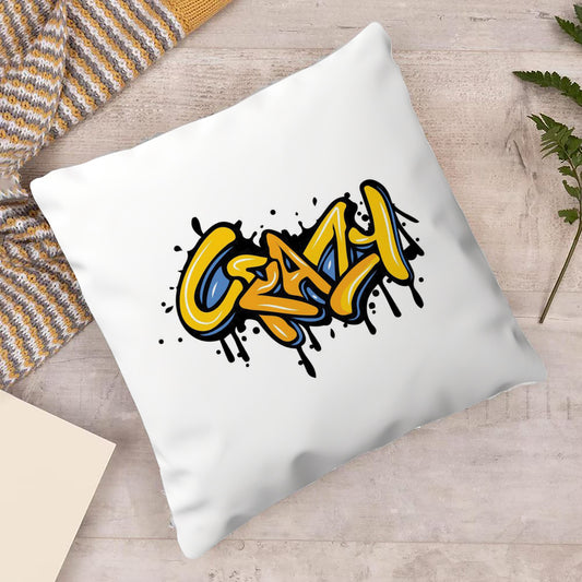 Crazy Text Design Cushion (12x12 inches) Pack of 1