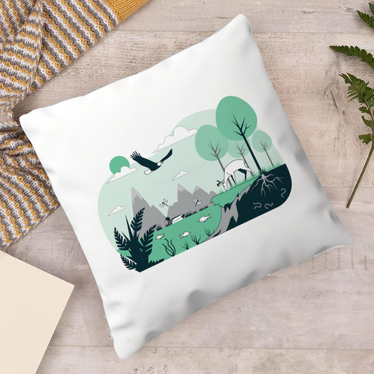 Ecosystem Concept illustration Design Cushion (12x12 inches) Pack of 1