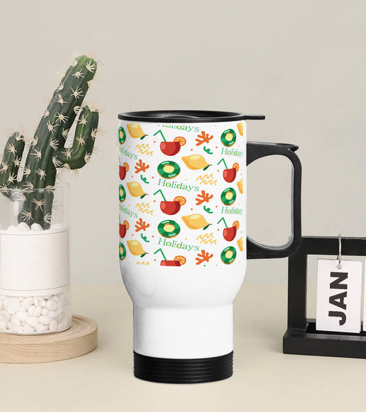 Holiday beach pattern Printed 350ML Travel MUG