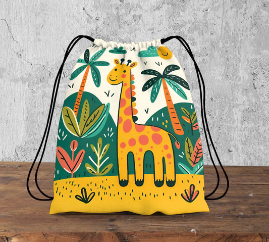 Nursery Painting Wall Art Pattern Polyester String Backpack Bags for kids for Gym, Yoga, Tuition ,Beach Bag for 4-10 year boys and girls