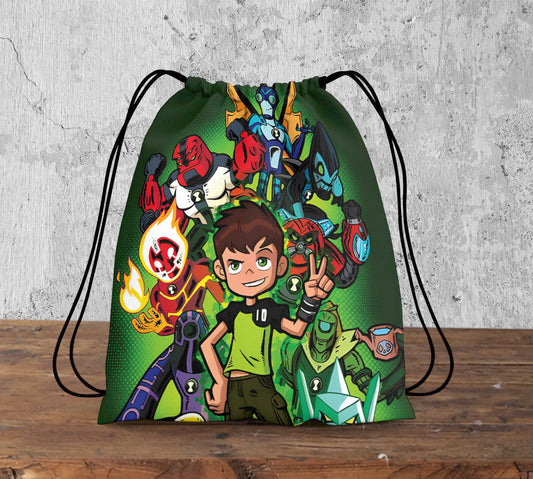 Ben 10 Omniverse Pattern Polyester String Backpack Bags for kids for Gym, Yoga, Tuition ,Beach Bag for 4-10 year boys and girls