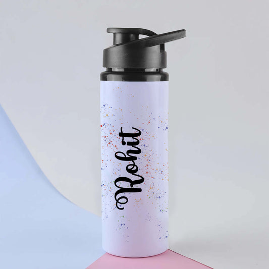 Personalized Name White Sports Bottle