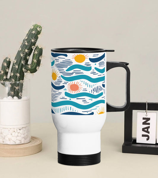 Watercolor Pattern Design Printed 350ML Travel MUG