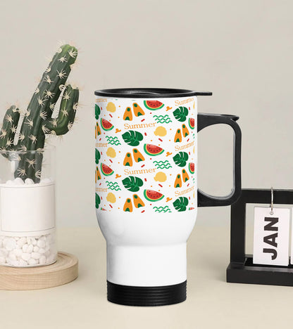 Summer fruit pattern Printed 350ML Travel MUG