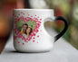Couple Personalized Add Two Photos Magic Inner Heart Cut Handle 330 ml Coffee Mug