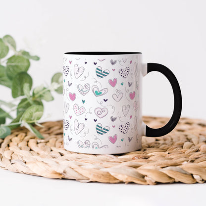 Pretty hearts pattern design 330 ml Coffee Mug