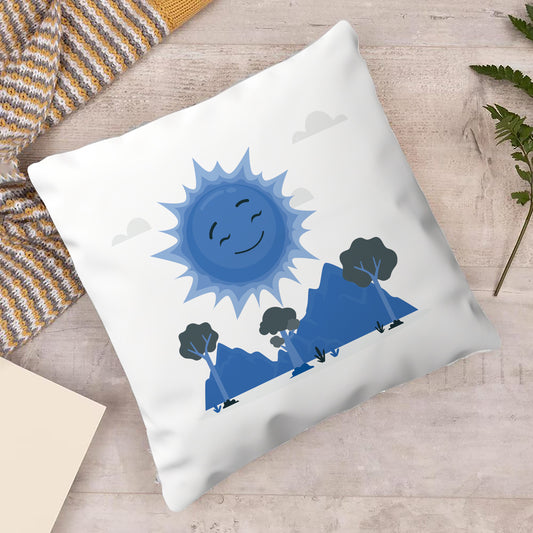 Happy Sun illustration Art Design Cushion (12x12 inches) Pack of 1