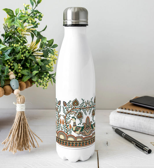 Digital Kalamkari Design Cola Bottle 500ml School Bottle, Picnic Bottle, Leak Proof