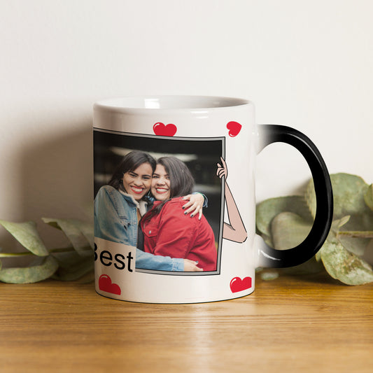 Friend forever customized add two photos magic mug 330 ml Coffee Mug