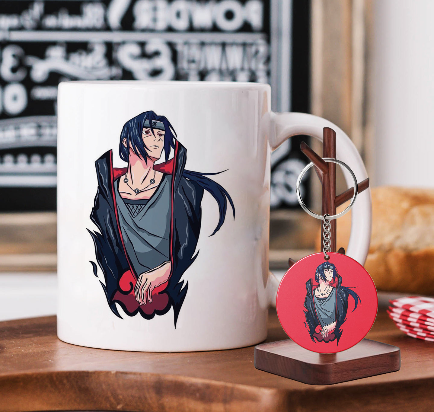 Itachi uchiha vector art Mug and Keychain Combo 330 ml Coffee Mug