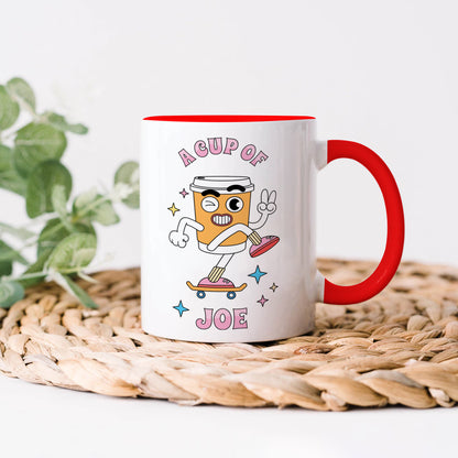 A cup of joe design Red Handle 330 ml Coffee Mug