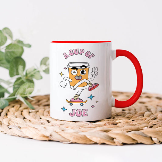 A cup of joe design Red Handle 330 ml Coffee Mug