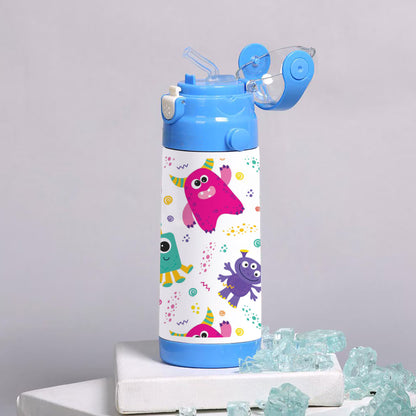 Seamless pattern with aliens space monsters planets rockets cartoon style vector 500ml kids Bottle