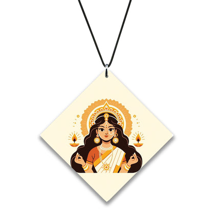 Durga Puja Idol Indian illustration Premium Glossy Printed Car Hangings