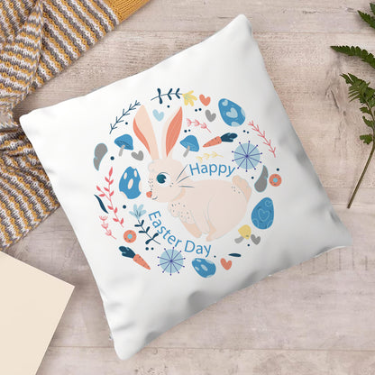 Hand Drawn Happy Easter Day Design Cushion (12x12 inches) Pack of 1
