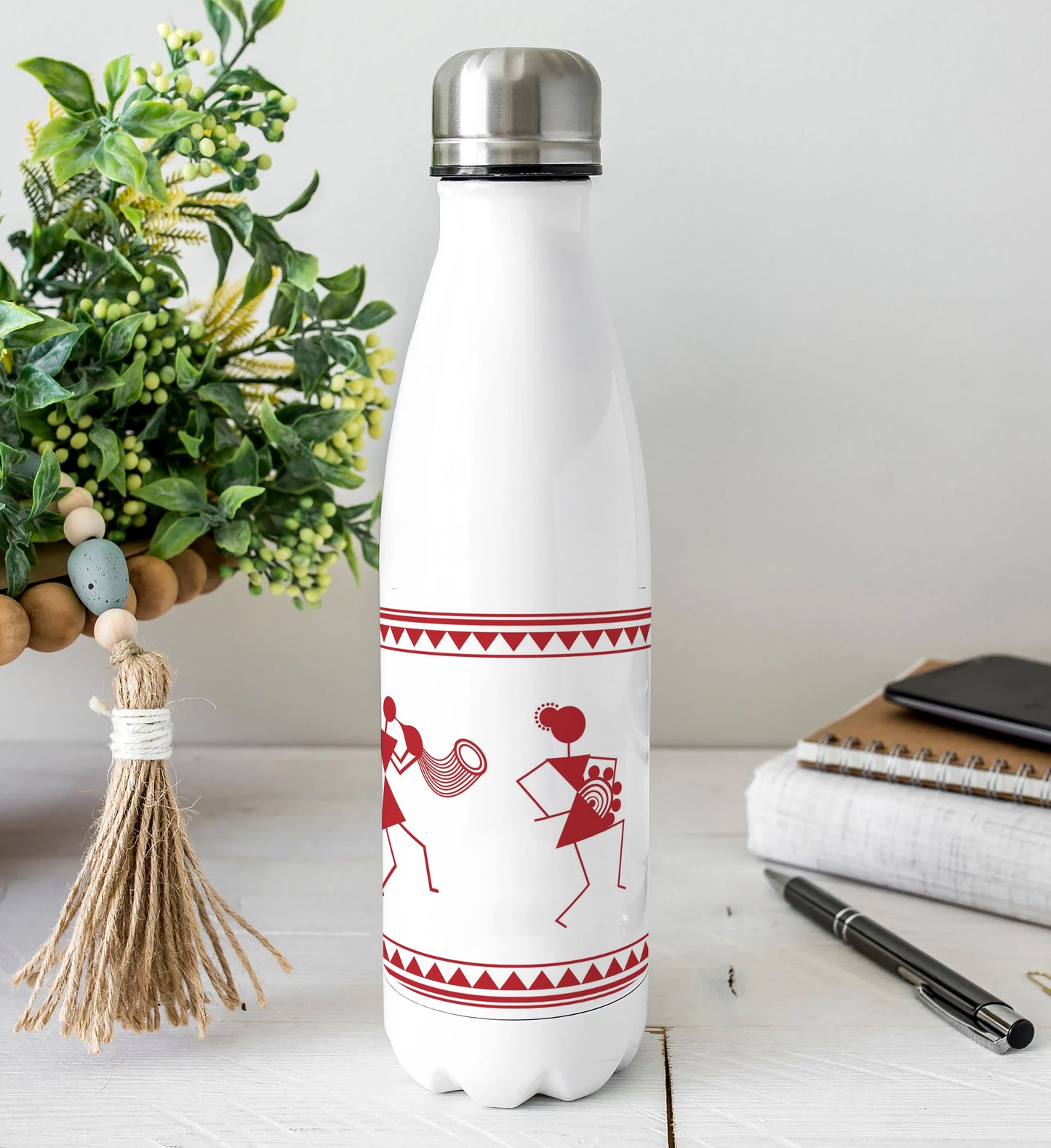 Indian tribal Painting Cola Bottle 500ml School Bottle, Picnic Bottle, Leak Proof