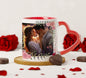 Couple Personalized Add Photos Red Heart Handle 330 ml Coffee Mug